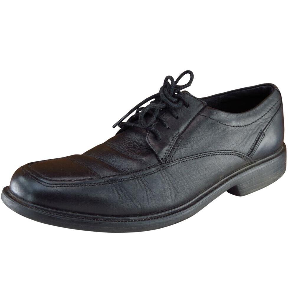 Bostonian Shoes Sz 7.5 M Square Toe Black Derby Oxfords Leather Men 25885